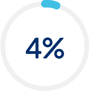 Icon showing 4% of a full circle