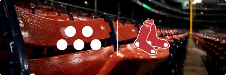 MassMutual and Red Sox logos over seats from Fenway Park
