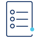 Illustration: Blue outline of paper with bulleted items