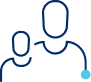 Illustration: Two individuals, one shorter and one taller, outlined in blue