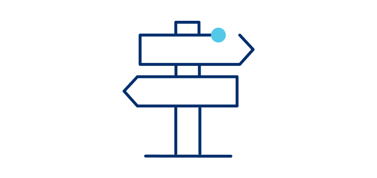 Illustration: A sign with an arrow pointing to the right and an arrow pointing to the left